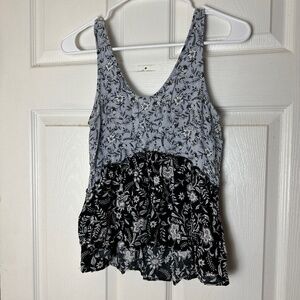 Aeropostale Blue Floral Tank Top Women Size XS
